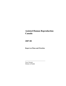 Assisted Human Reproduction Canada 2007-08