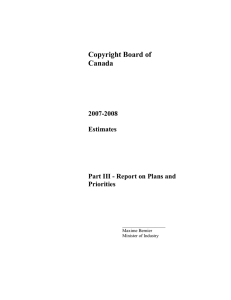 Copyright Board of Canada 2007-2008 Estimates