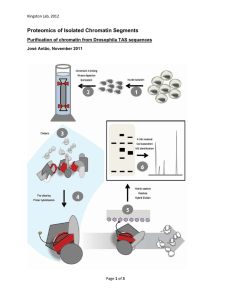 Proteomics of Isolated Chromatin Segments Kingston Lab, 2012 1