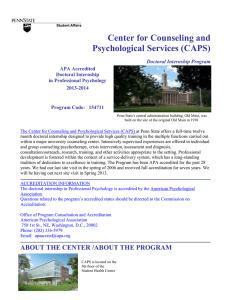 Center Psychological Services (CAPS) Doctoral Internship Program
