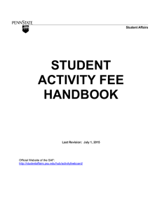 STUDENT ACTIVITY FEE HANDBOOK