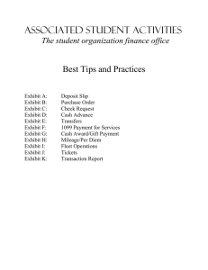 Associated Student Activities Best Tips and Practices The student organization finance office