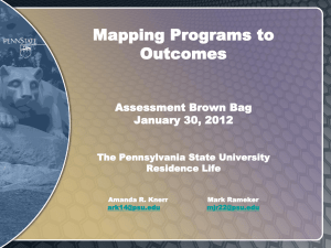 Mapping Programs to Outcomes  Assessment Brown Bag