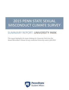 2015 PENN STATE SEXUAL MISCONDUCT CLIMATE SURVEY SUMMARY REPORT: UNIVERSITY PARK