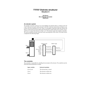 TTIT07 Diskreta strukturer Situation 6 An elevator system