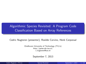 Algorithmic Species Revisited: A Program Code Classification Based on Array References