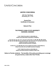 UNITED CONCORDIA Dental Plan Certificate of Insurance