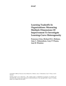 Learning Tradeoffs In Organizations: Measuring Multiple Dimensions Of Improvement To Investigate