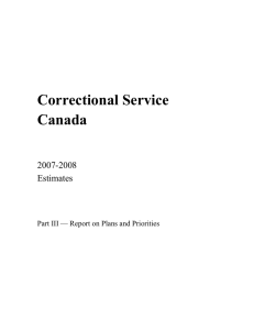 Correctional Service Canada  2007-2008