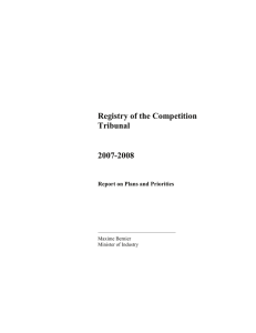 Registry of the Competition Tribunal 2007-2008