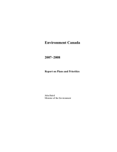 Environment Canada 2007–2008 Report on Plans and Priorities