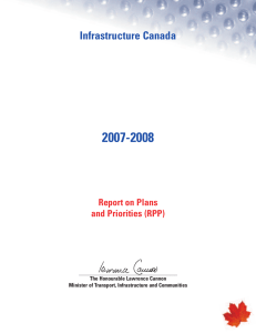 2007-2008 Infrastructure Canada Report on Plans and Priorities (RPP)