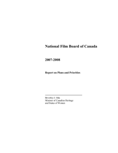 National Film Board of Canada 2007-2008 Report on Plans and Priorities ________________________________