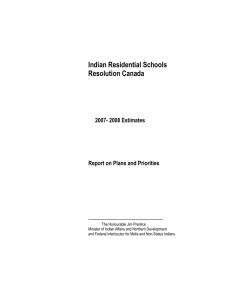 Indian Residential Schools Resolution Canada 2007- 2008 Estimates