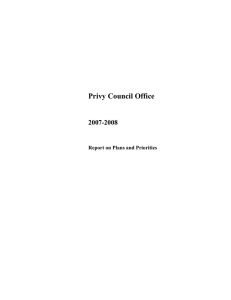 Privy Council Office 2007-2008 Report on Plans and Priorities