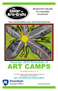 ART CAMPS Summer 2016 Schedule of 003 RITENOUR BUILDING REGISTER ONLINE