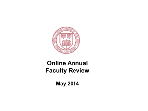 Online Annual Faculty Review  May 2014