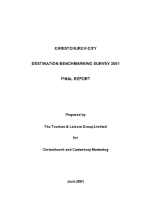 CHRISTCHURCH CITY DESTINATION BENCHMARKING SURVEY 2001 FINAL REPORT Prepared by