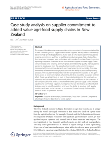 Case study analysis on supplier commitment to Zealand