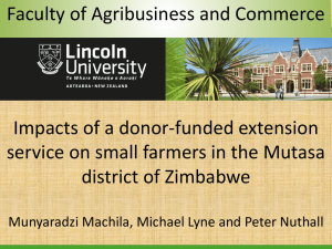 Faculty of Agribusiness and Commerce Impacts of a donor-funded extension