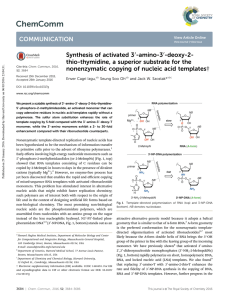 Synthesis of activated 3 -amino-3 -deoxy-2- thio-thymidine, a superior substrate for the