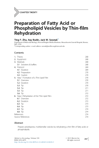 Preparation of Fatty Acid or Phospholipid Vesicles by Thin-film Rehydration