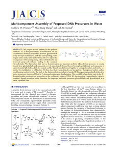 Multicomponent Assembly of Proposed DNA Precursors in Water * Matthew W. Powner,