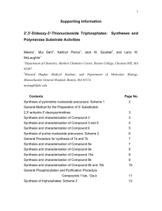 Supporting Information 2',3'-Dideoxy-3'-Thionucleoside  Triphosphates:    Syntheses  and
