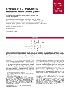 Synthesis of - -Threofuranosyl Nucleoside Triphosphates (tNTPs)