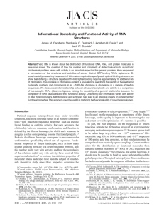 Informational Complexity and Functional Activity of RNA Structures Jonathan H. Davis,