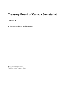 Treasury Board of Canada Secretariat 2007–08 A Report on Plans and Priorities