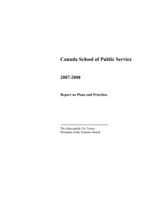Canada School of Public Service 2007-2008 Report on Plans and Priorities
