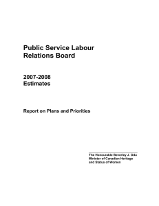 Public Service Labour  Relations Board  2007­2008  Estimates 