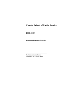 Canada School of Public Service 2008-2009 Report on Plans and Priorities