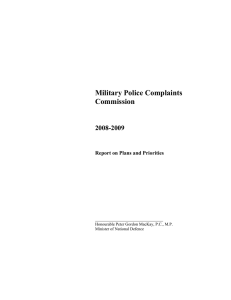 Military Police Complaints Commission 2008-2009