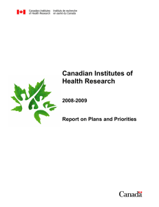 Canadian Institutes of Health Research 2008-2009