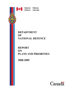 DEPARTMENT OF NATIONAL DEFENCE