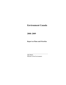 Environment Canada 2008–2009 Report on Plans and Priorities