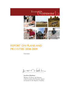 REPORT ON PLANS AND PR ITIES 2008-2009 IOR