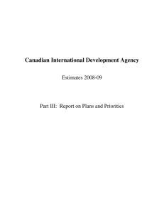 Canadian International Development Agency Estimates 2008-09