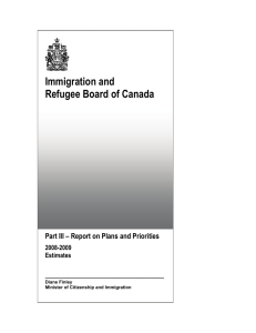 Immigration and Refugee Board of Canada __________________________