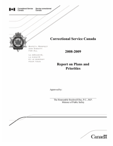 Correctional Service Canada 2008-2009 Report on Plans and