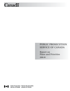 Public PRosecution seRvice of canada Report on Plans and Priorities