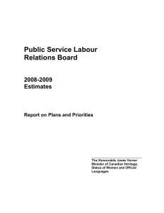 Public Service Labour Relations Board 2008-2009 Estimates