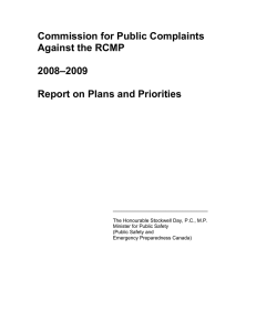 Commission for Public Complaints Against the RCMP  2008–2009