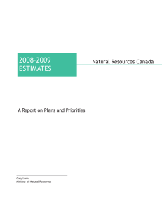 2008-2009 EstimatEs Natural Resources Canada a Report on Plans and Priorities