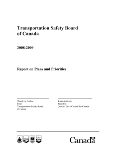 Transportation Safety Board of Canada 2008-2009