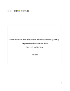 Social Sciences and Humanities Research Council (SSHRC) Departmental Evaluation Plan
