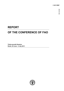 REPORT OF THE CONFERENCE OF FAO  Thirty-seventh Session