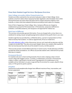 Penn State Student Legal Services: Marijuana Overview